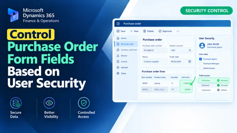 Control Purchase Order Form Fields Based on User Security