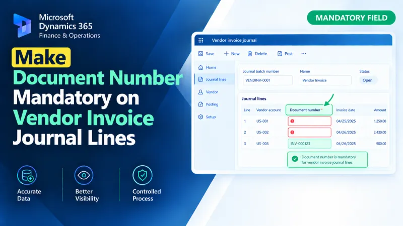 Make Document Number Mandatory on Vendor Invoice Journal Lines
